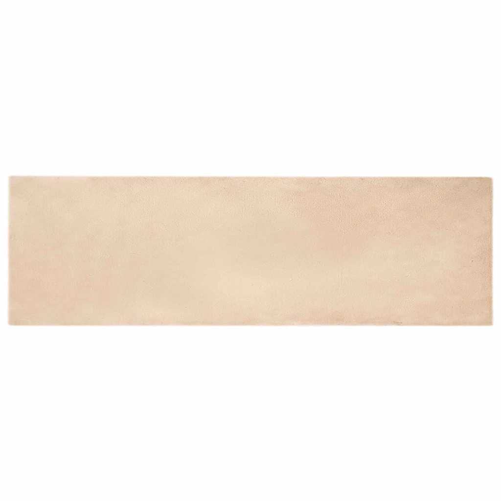 vidaXL Kunstfell Hasen Teppich Beige 80 x 250 cm Polyester