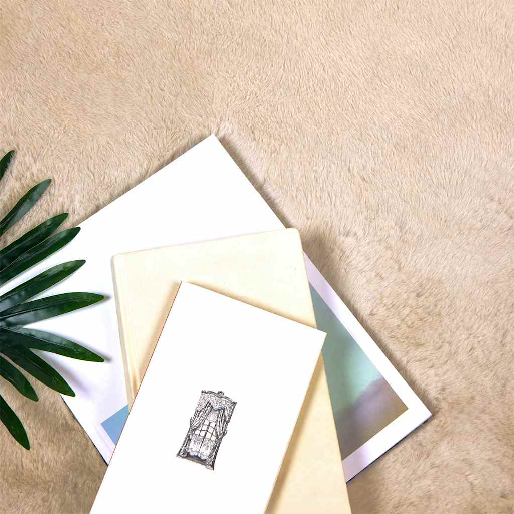 Thumbnail - vidaXL Kunstfell Hasen Teppich Beige 80 x 250 cm Polyester