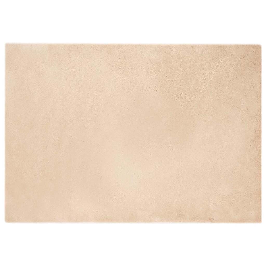 Casă & grădină - Covor din Blană Faux de Iepure Bej 140 x 200 cm Poliester