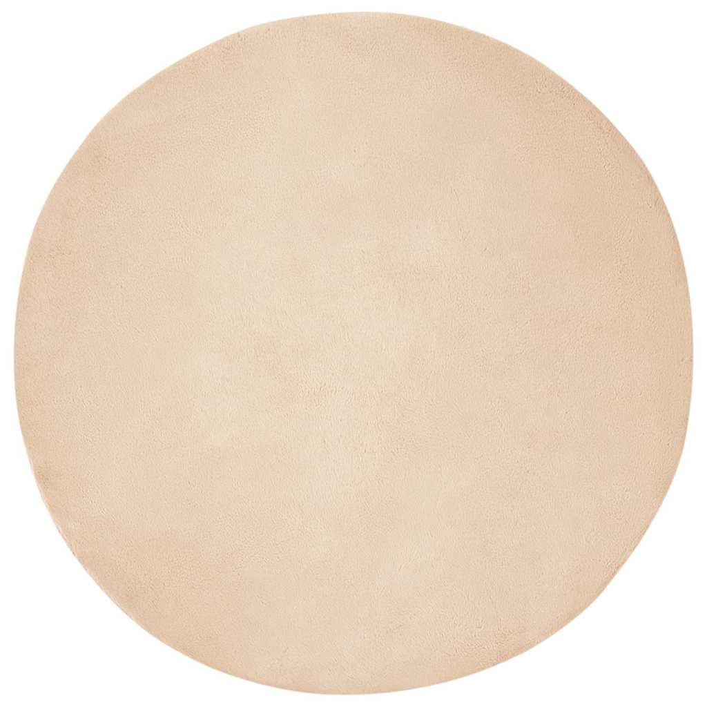 Thumbnail - vidaXL Kunstfell Hasen Teppich Olite Beige Ø 100 cm Polyester