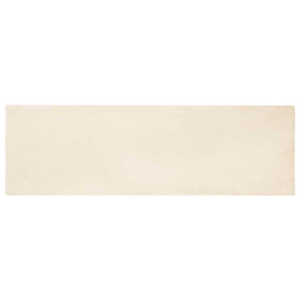 Casă & grădină - Covor din Blană Faux de Iepure Crem 80 x 250 cm Poliester
