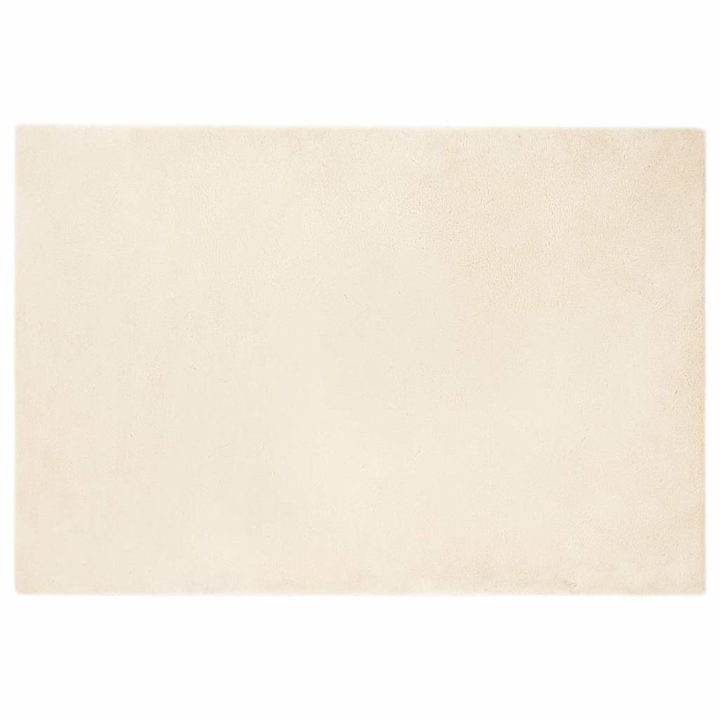 Casă & grădină - Covor din Blană Faux de Iepure Crem 120 x 170 cm Poliester