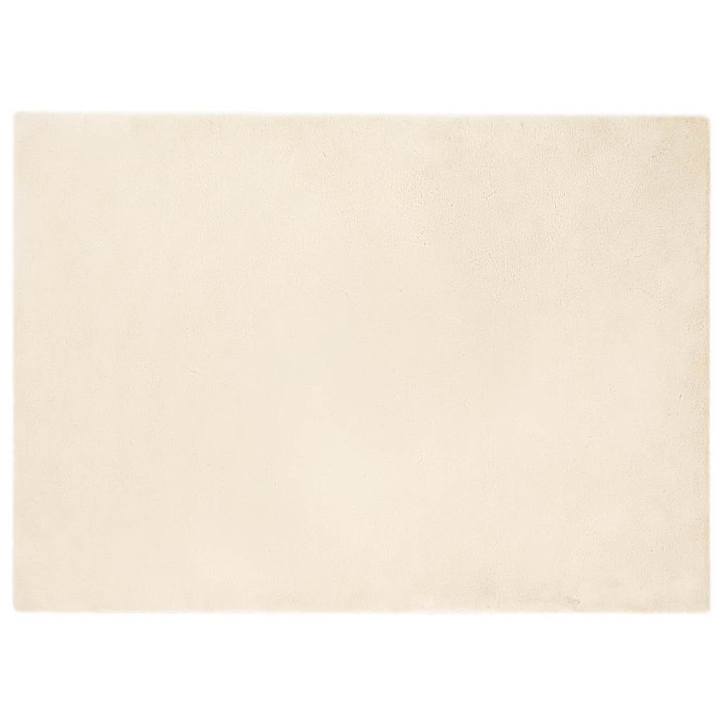 vidaXL Covor din Blană Faux de Iepure Crem 200 x 280 cm Poliester