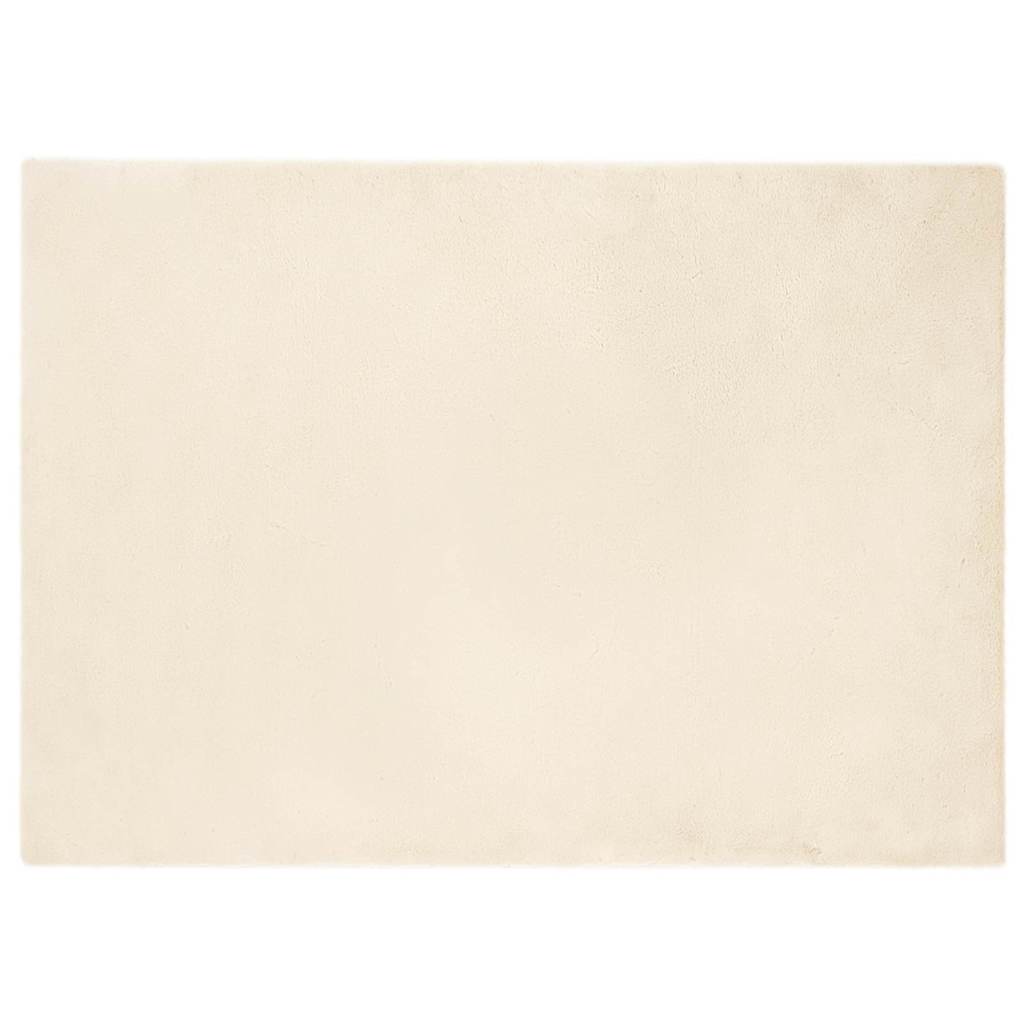vidaXL Covor din Blană Faux de Iepure Crem 240 x 340 cm Poliester