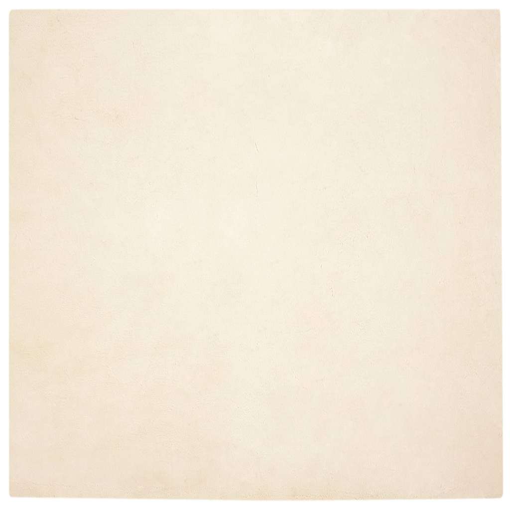 Casă & grădină - Covor din Blană Faux de Iepure Crem 120 x 120 cm Poliester