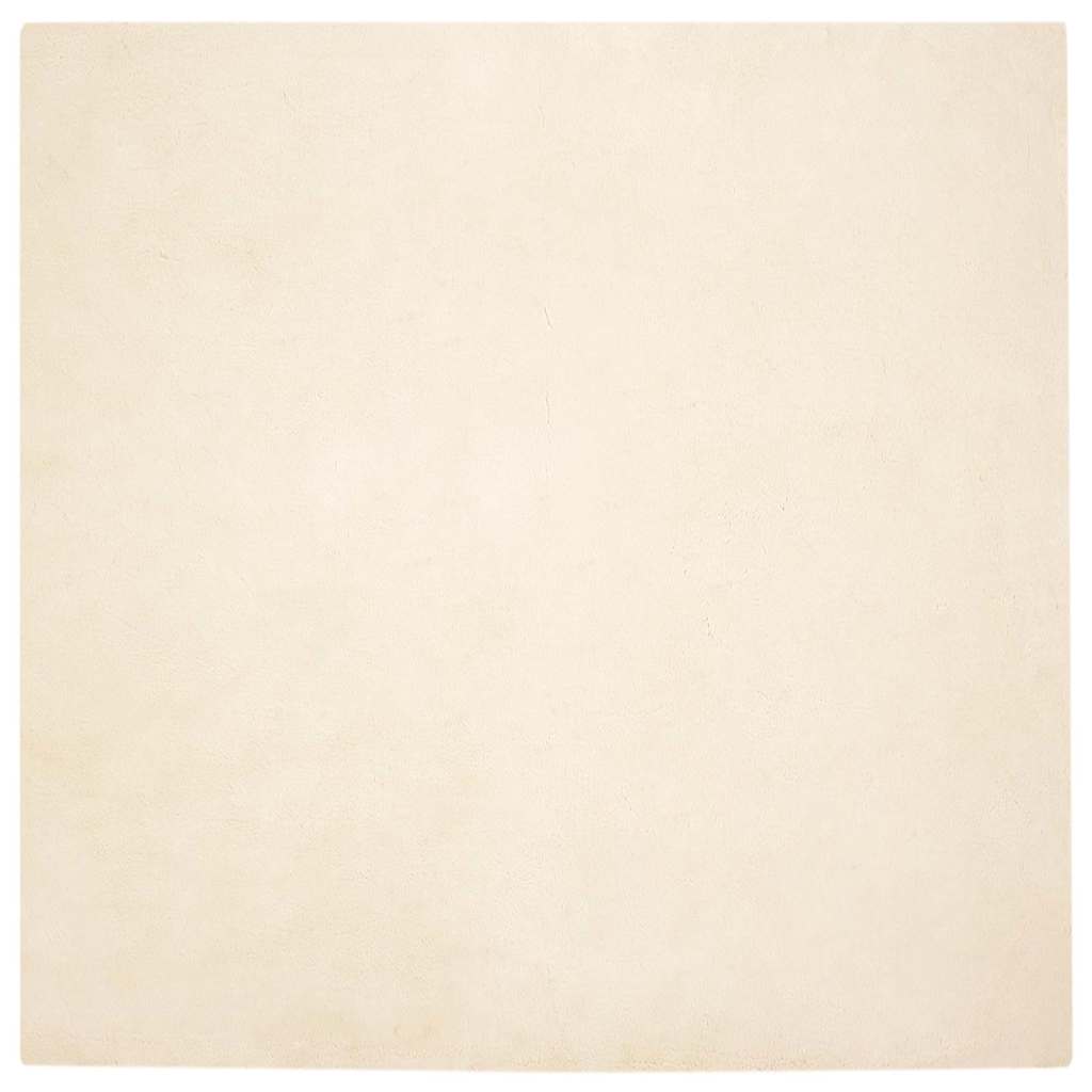 Casă & grădină - Covor din Blană Faux de Iepure Crem 160 x 160 cm Poliester