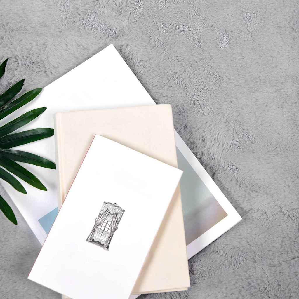 vidaXL Nep Konijnenbont Tapijt Grijs 200 x 280 cm Polyester