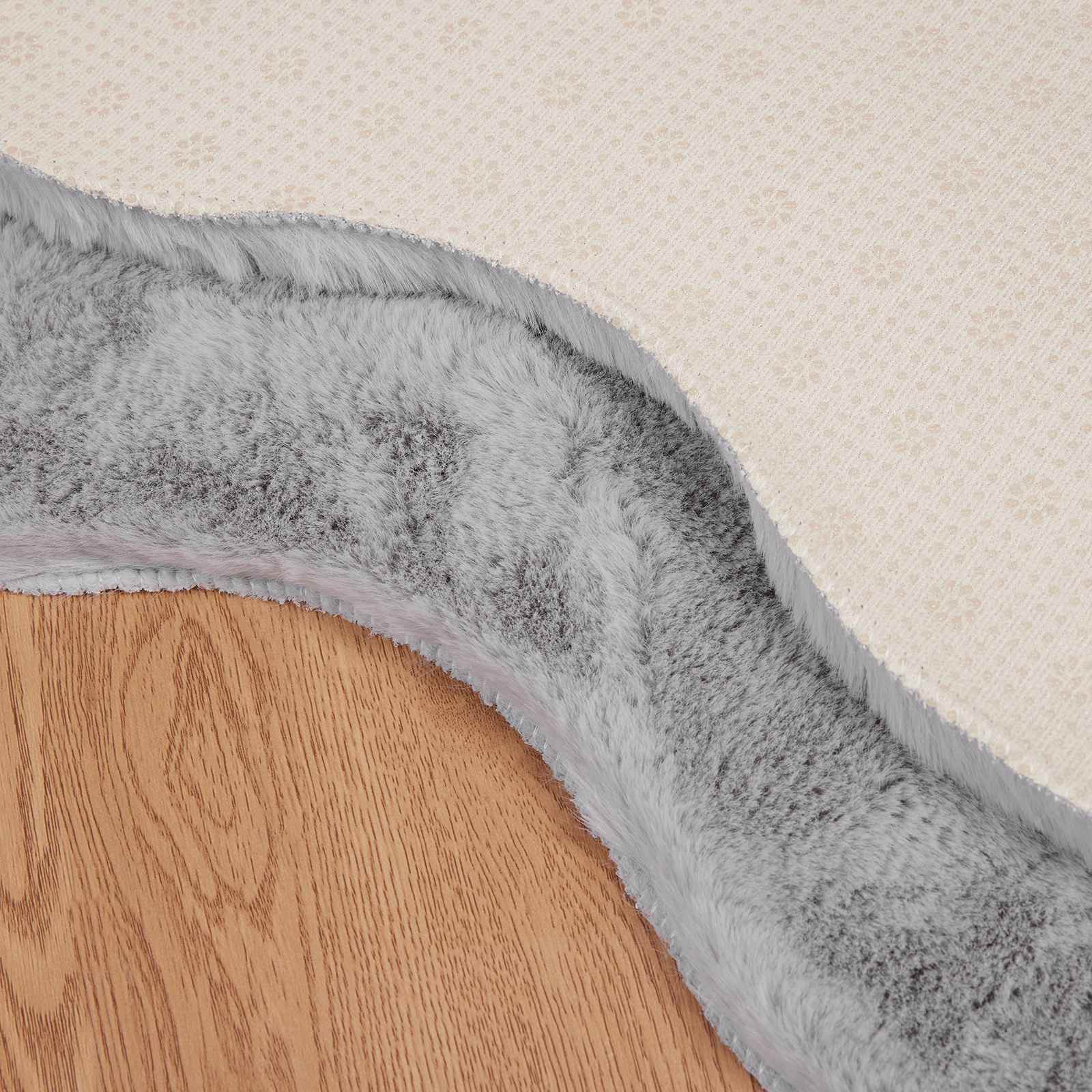 Килим с изкуствена заешка козина Olite Сив 80 x 120 cm - Image 8