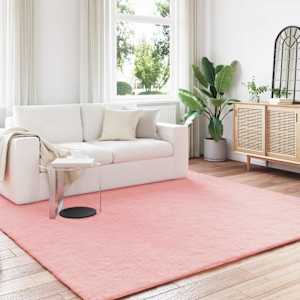 Protiskluzový koberec z umělé králičí kožešiny OLITE Růžová - obrázek 1