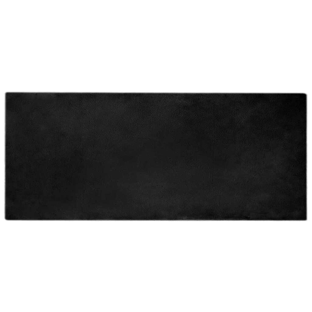 Casă & grădină - Covor din Blană Faux de Iepure Negru 80 x 200 cm Poliester