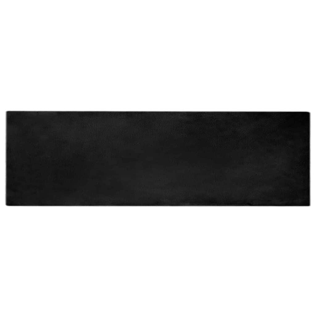 vidaXL Covor din Blană Faux de Iepure Negru 80 x 250 cm Poliester