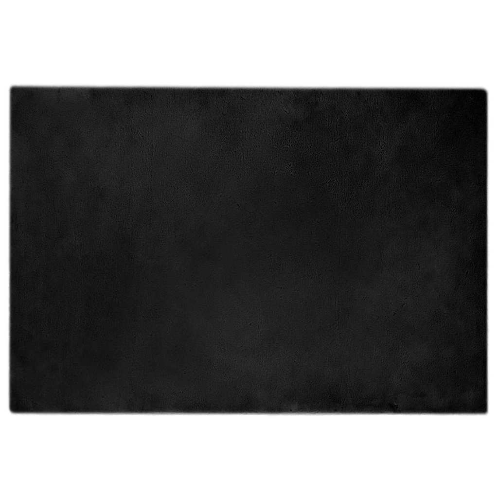 Casă & grădină - Covor din Blană Faux de Iepure Negru 120 x 170 cm Poliester