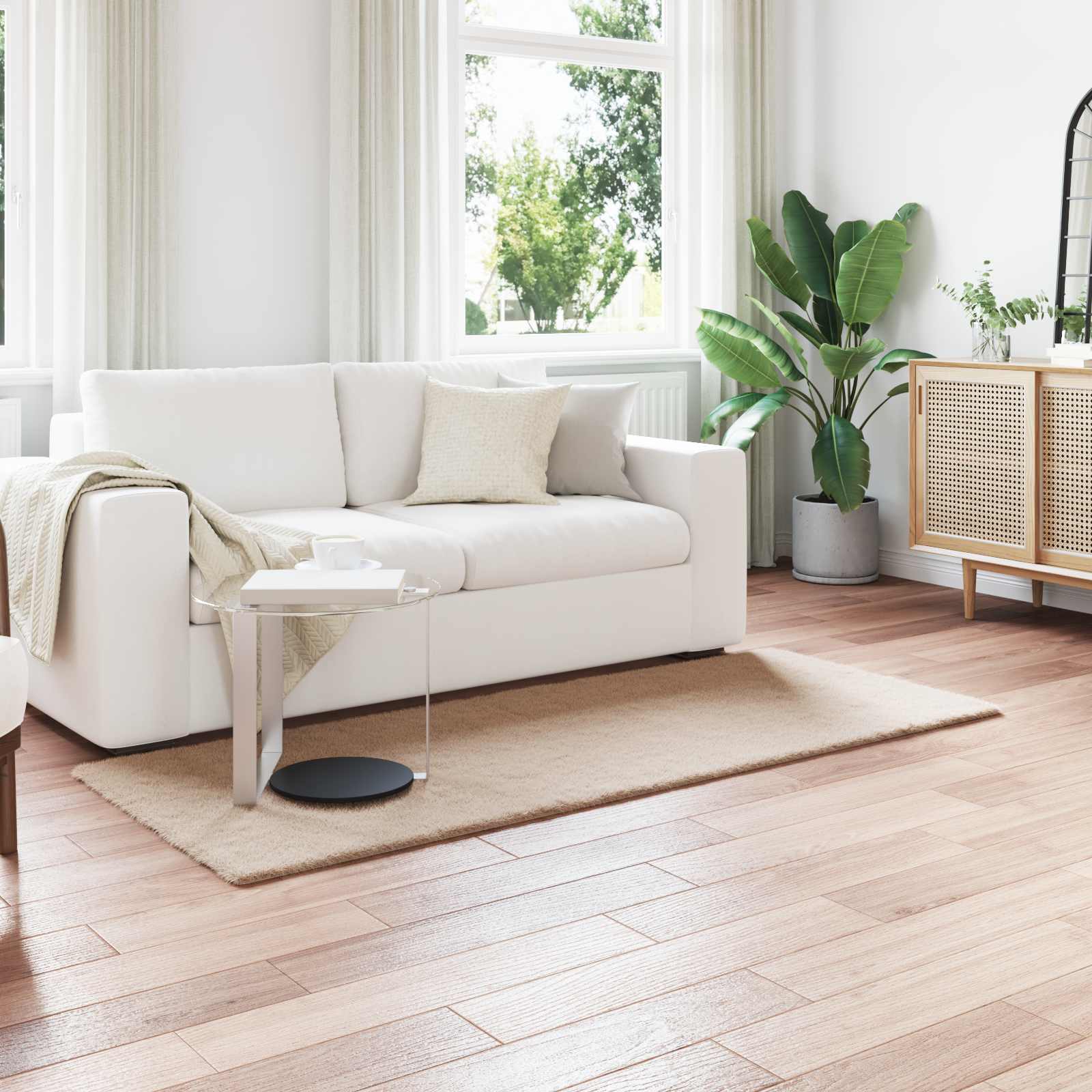 Nep Konijnenbont Tapijt Olite Taupe 100 x 200 cm Polyester image 1