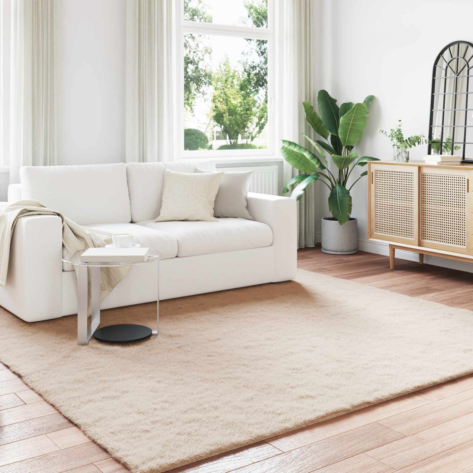 Kunstlik Küüliku Karv Mat Olite Pruunikashall 200 x 200 cm