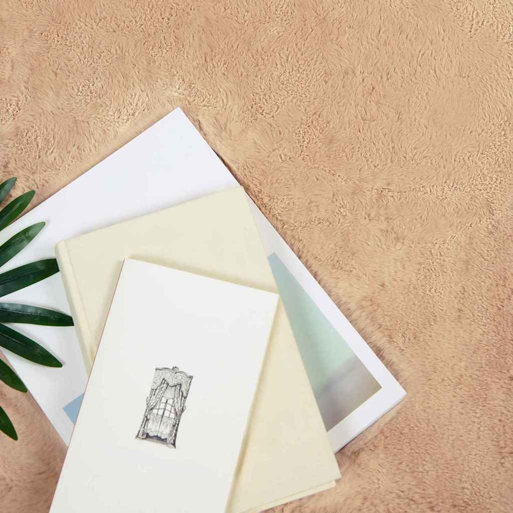 vidaXL Nep Konijnenbont Tapijt Taupe 200 x 200 cm Polyester