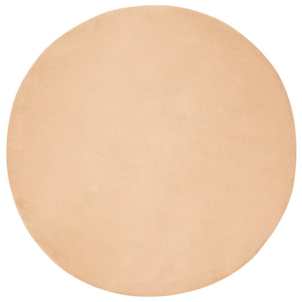 vidaXL Kunstfell Hasen Teppich Taupe Ø 200 cm Polyester