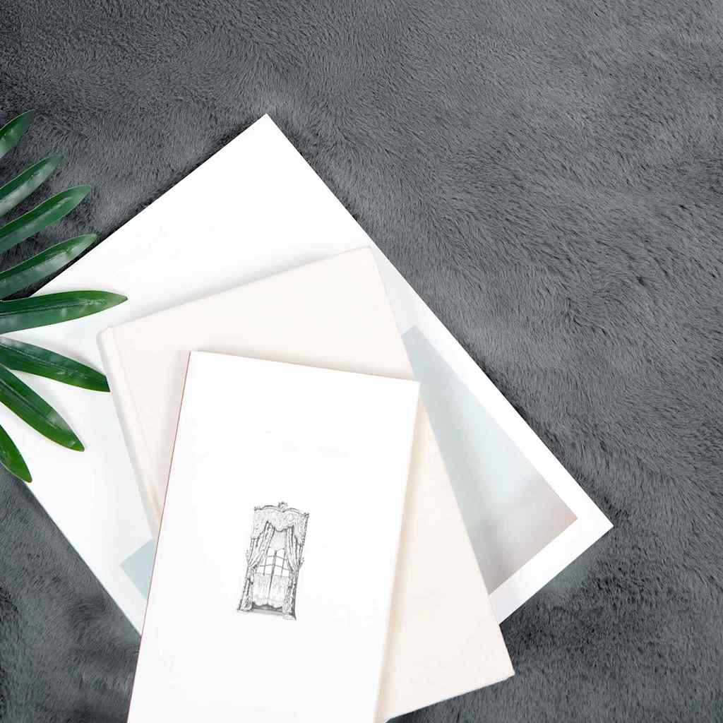 Thumbnail - vidaXL Kunstfell Hasen Teppich Anthrazit 240 x 340 cm Polyester