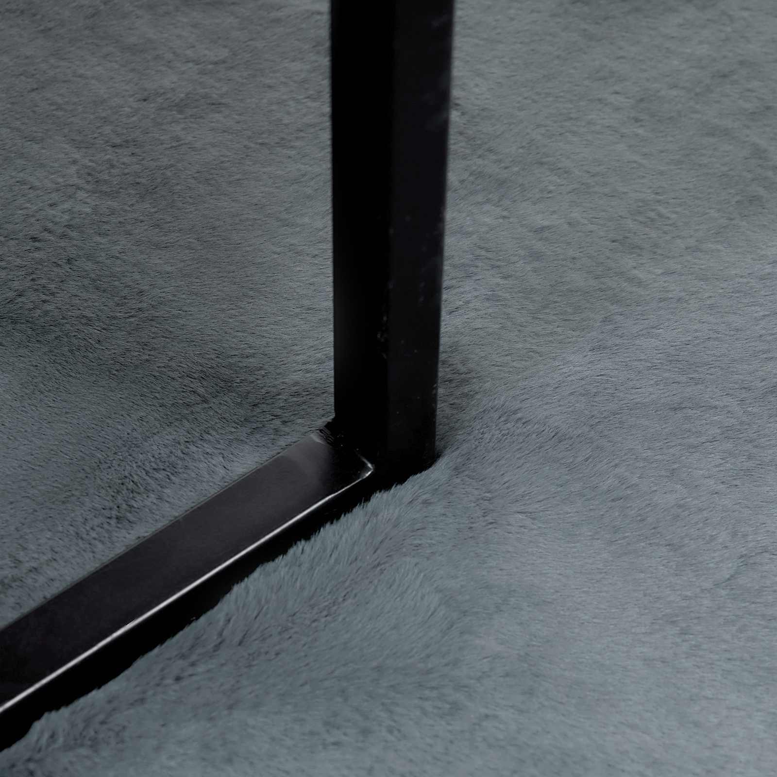 Nep Konijnenbont Tapijt Olite Antraciet Ø 80 cm Polyester image 6