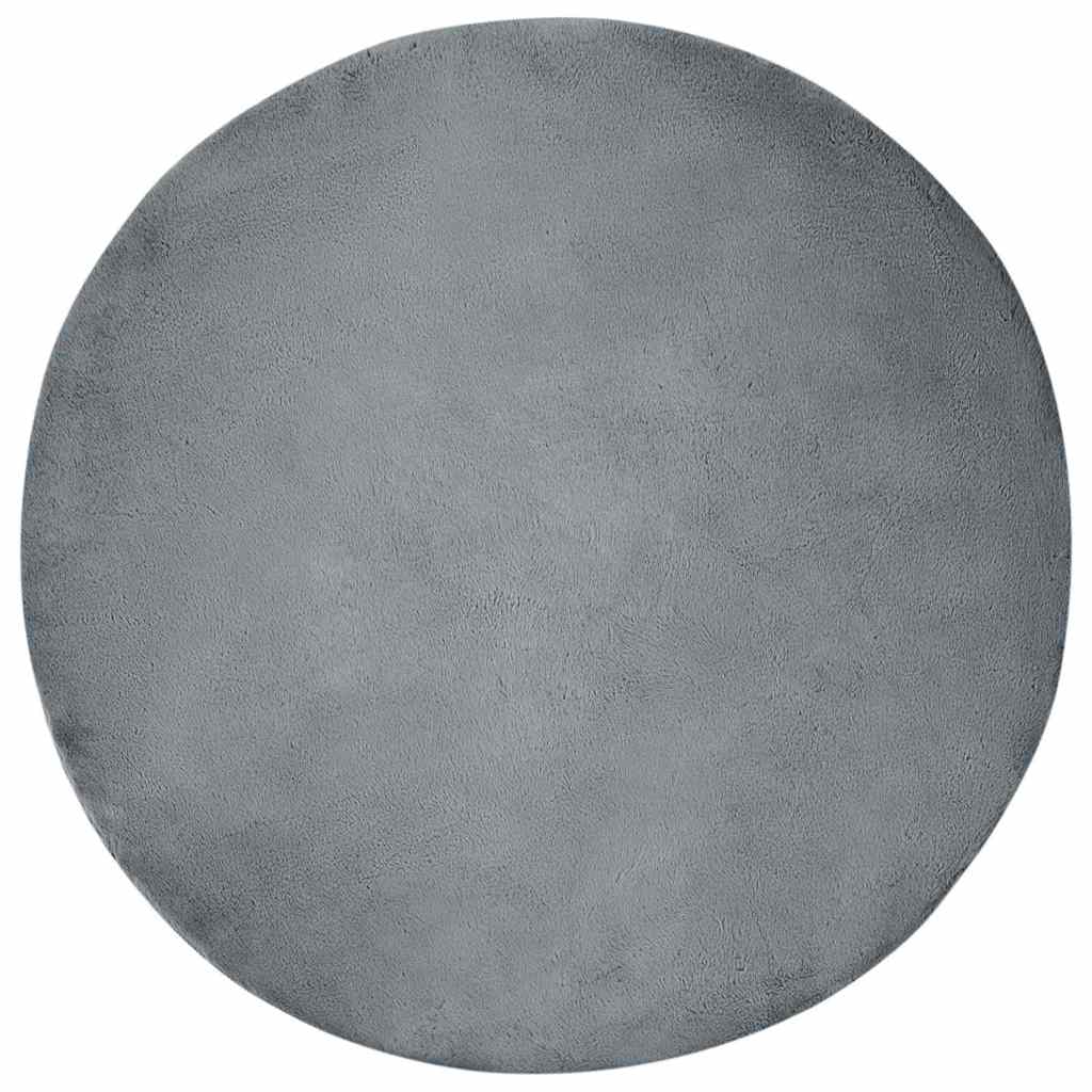 Casă & grădină - Covor din Blană Faux de Iepure Antracit Ø 120 cm Poliester