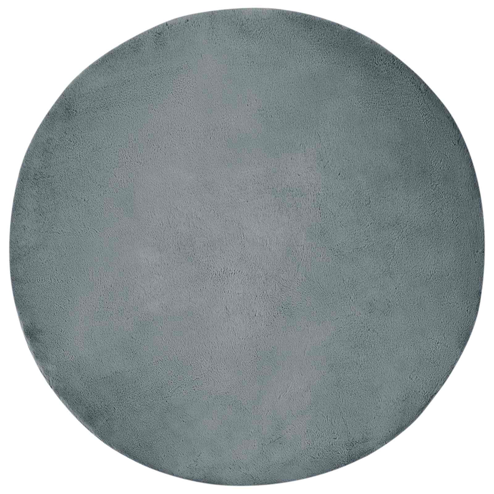 Thumbnail - vidaXL Kunstfell Hasen Teppich Olite Anthrazit Ø 120 cm Polyester