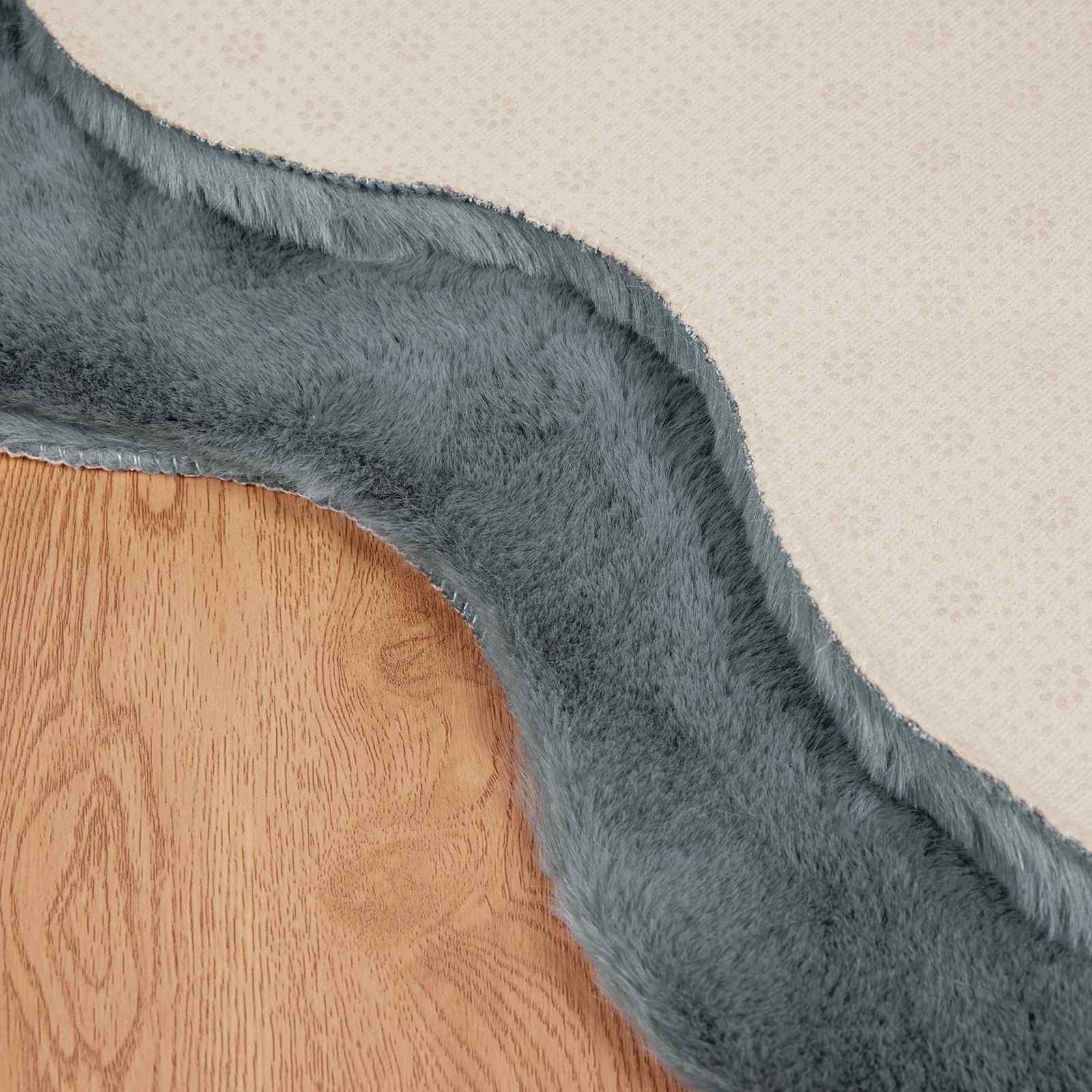 Nep Konijnenbont Tapijt Olite Antraciet 80 x 120 cm Polyester image 8