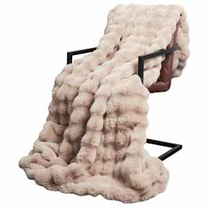 Protiskluzová deka z umělé králičí kožešiny Olite 4 pcs Béžová - obrázek 3