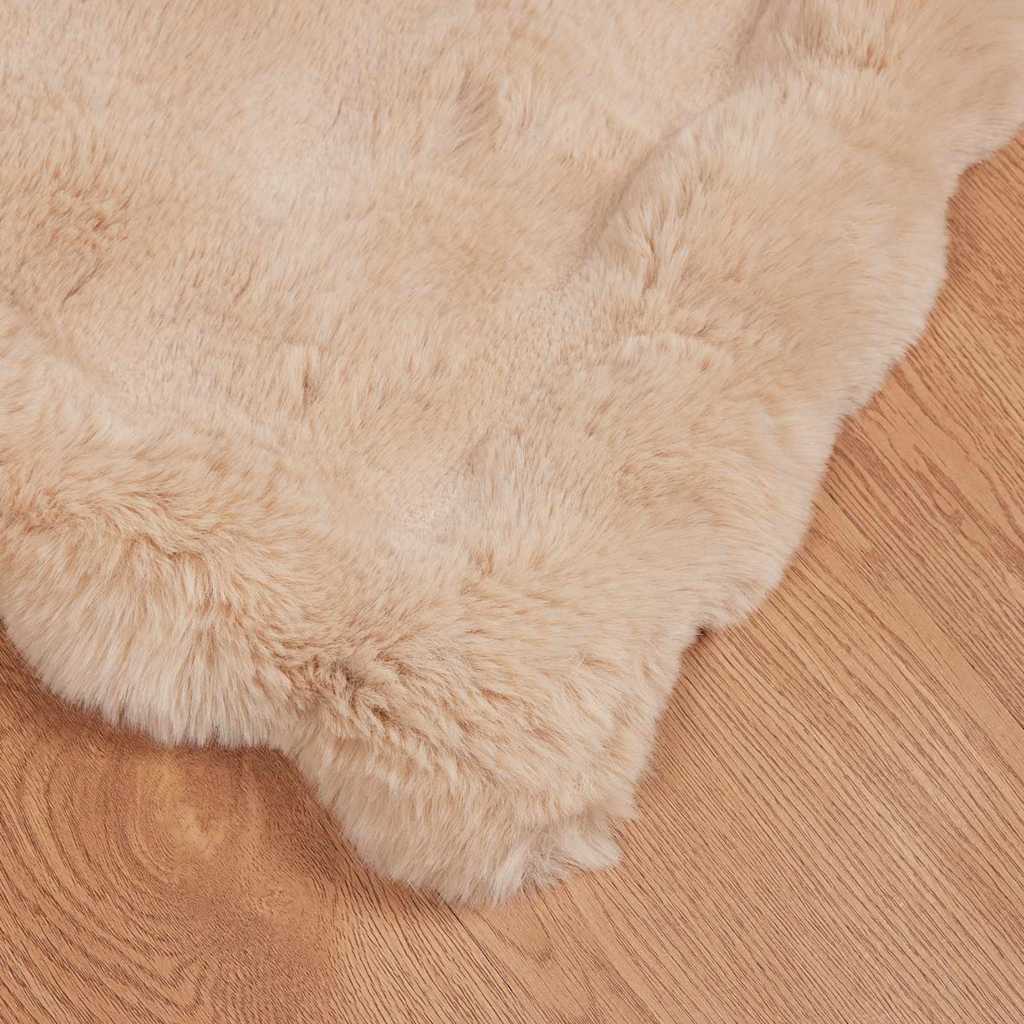 Ψεύτικη κουβέρτα από κουνέλι 4 pcs Μπεζ 150 x 220 cm - Image 5