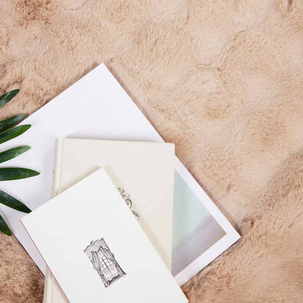 Thumbnail - vidaXL Kunstfell Kaninchenfell Decke 4 pcs Beige 150 x 220 cm