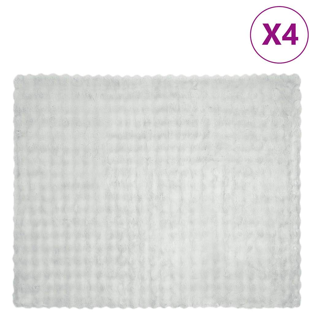 Cearșafuri - Pătură din Blană sintetică de Iepure 4 pcs Gri 130 x 150 cm