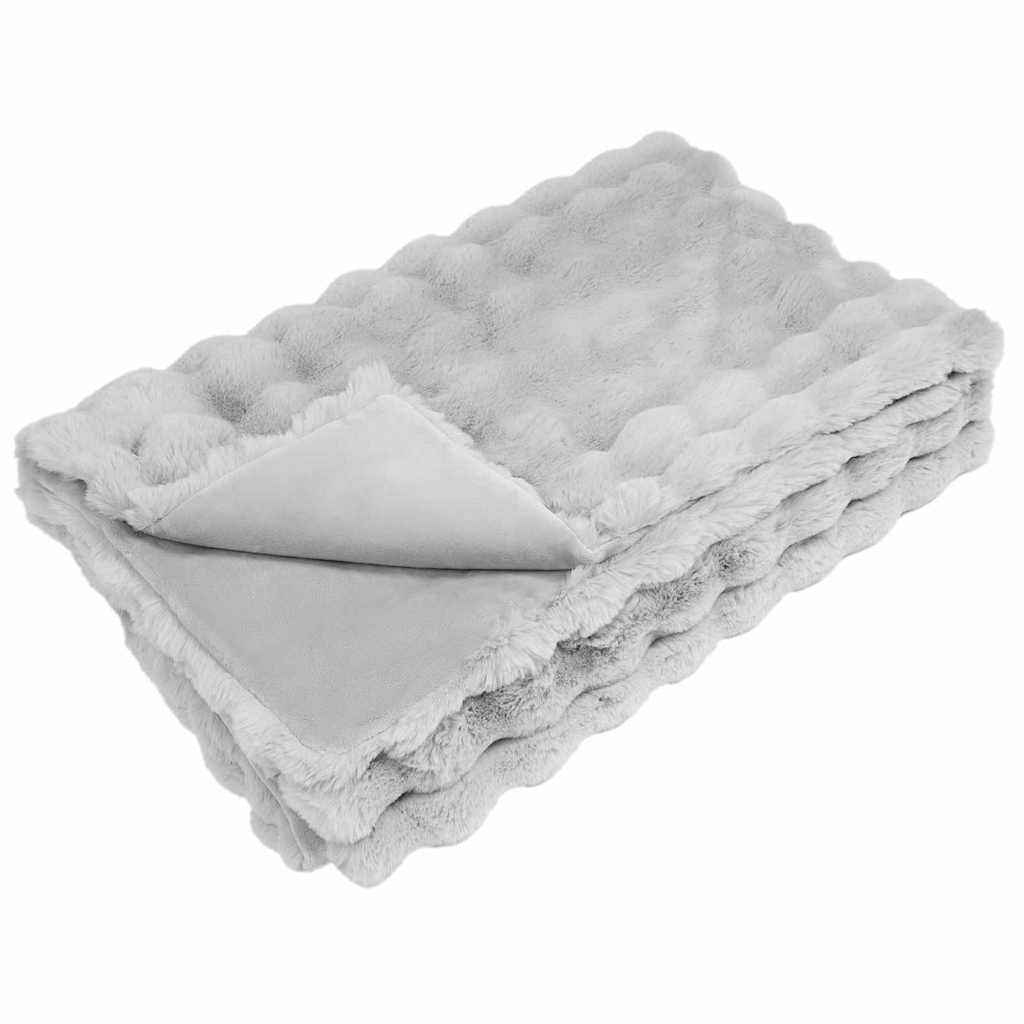 Thumbnail - vidaXL Kunstfell Kaninchenfell Decke 4 pcs Grau 130 x 150 cm Polyester