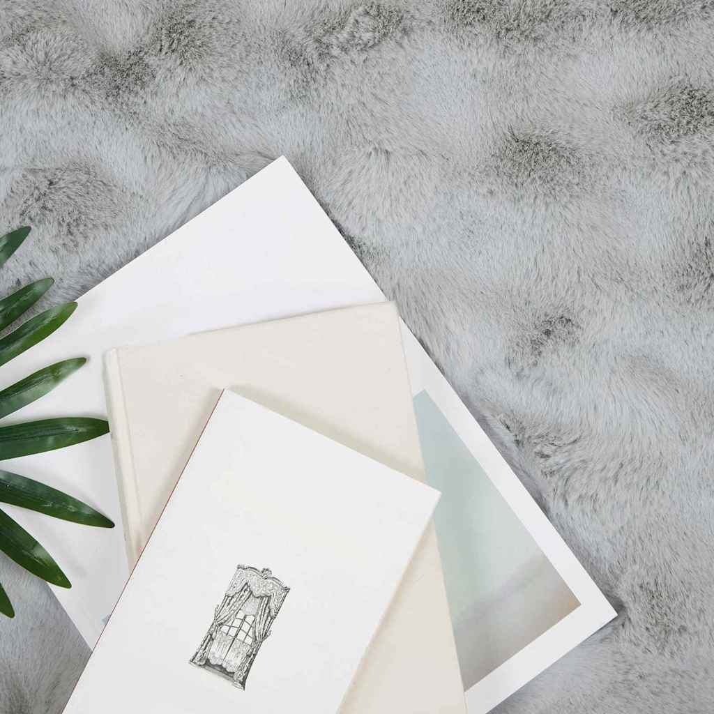 Thumbnail - vidaXL Kunstfell Kaninchenfell Decke 4 pcs Grau 130 x 150 cm Polyester