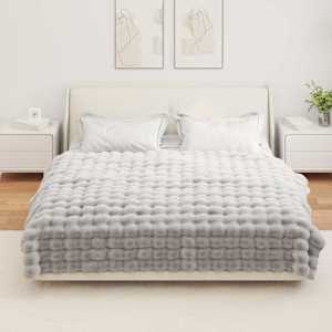 Protiskluzová deka z umělé králičí kožešiny Olite 4 pcs Šedá - obrázek 4