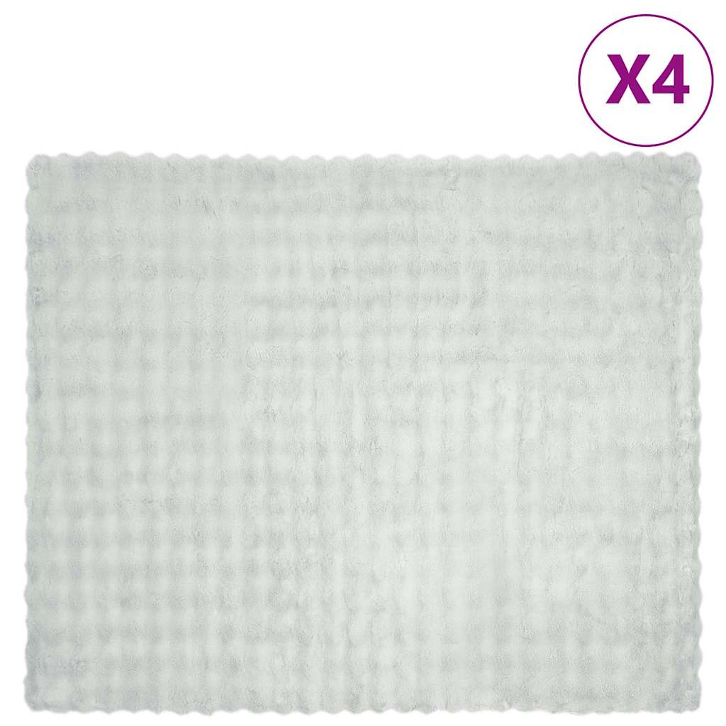 Cearșafuri - Pătură din Blană sintetică de Iepure 4 pcs Gri 220 x 240 cm