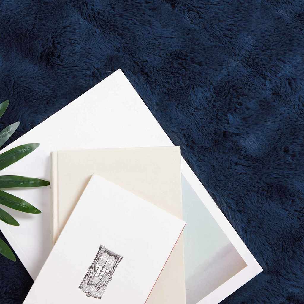 Thumbnail - vidaXL Kunstfell Kaninchenfell Decke 4 pcs Marineblau 130 x 150 cm