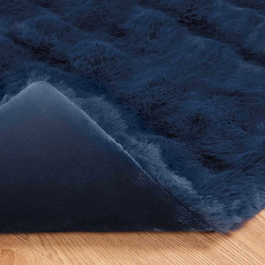 Ψεύτικη κουβέρτα από κουνέλι 4 pcs Θαλασσί Μπλε 220 x 240 cm - Image 7