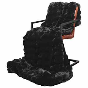 Protiskluzová deka z umělé králičí kožešiny Olite 4 pcs Černá - obrázek 3