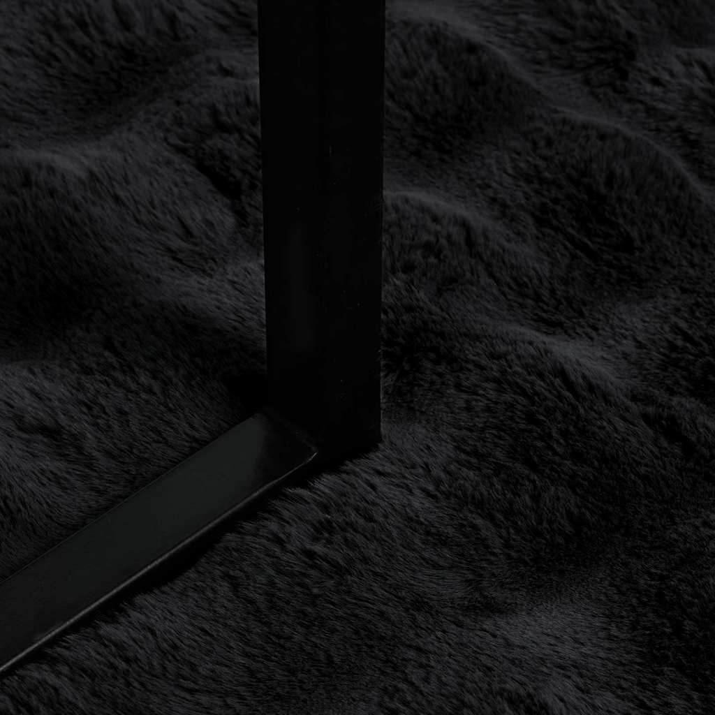 Ψεύτικη κουβέρτα από κουνέλι 4 pcs Μαύρο 150 x 220 cm - Image 4