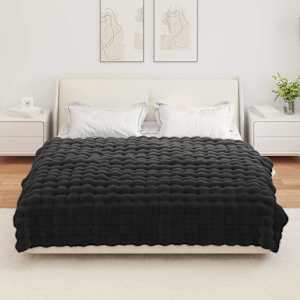Protiskluzová deka z umělé králičí kožešiny Olite 4 pcs Černá - obrázek 4