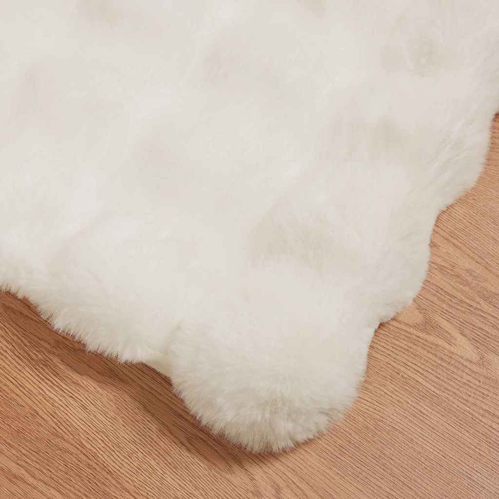 Ψεύτικη κουβέρτα από κουνέλι 4 pcs Λευκό 130 x 150 cm - Image 7