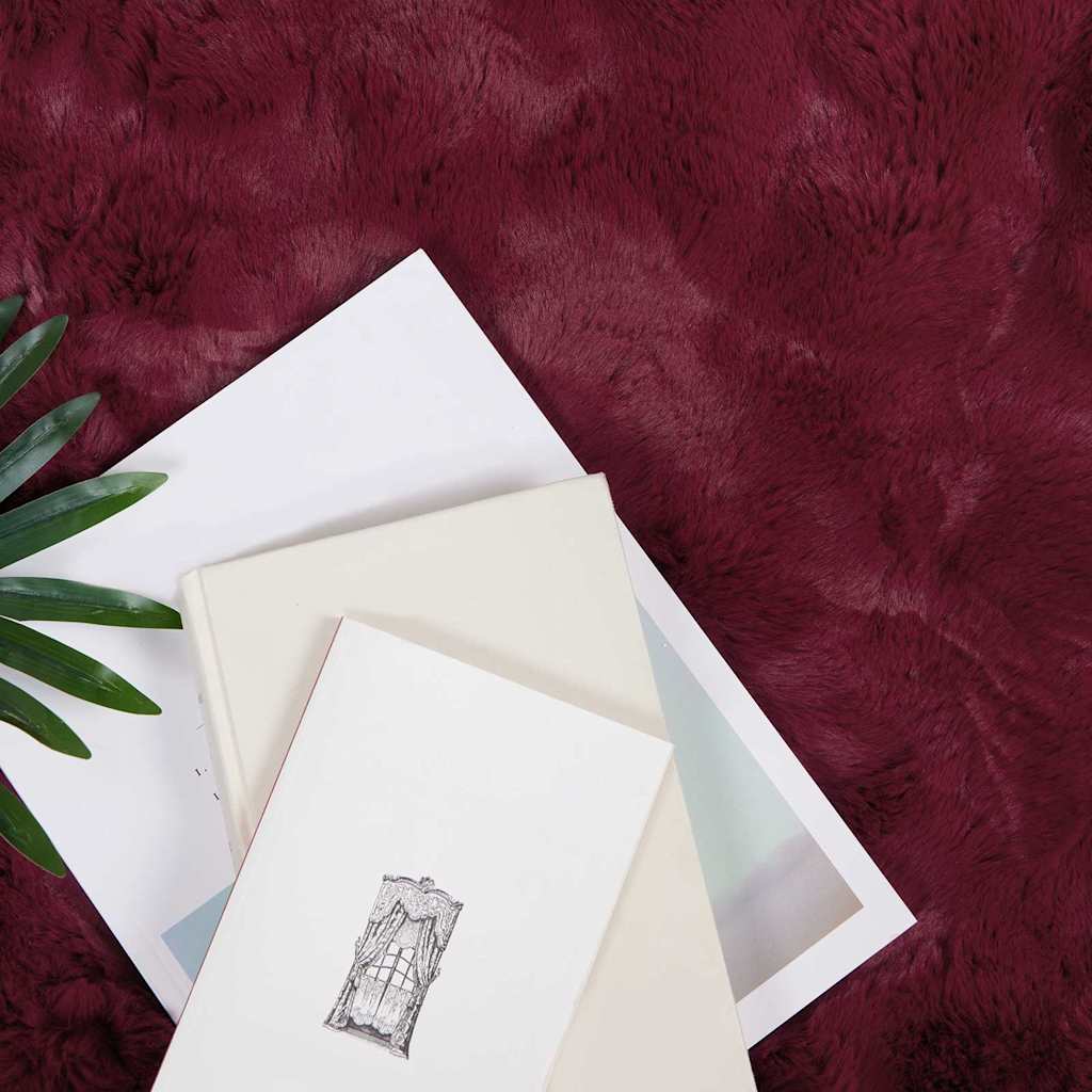 Thumbnail - vidaXL Kunstfell Kaninchenfell Decke 4 pcs Bordeauxrot 130 x 150 cm