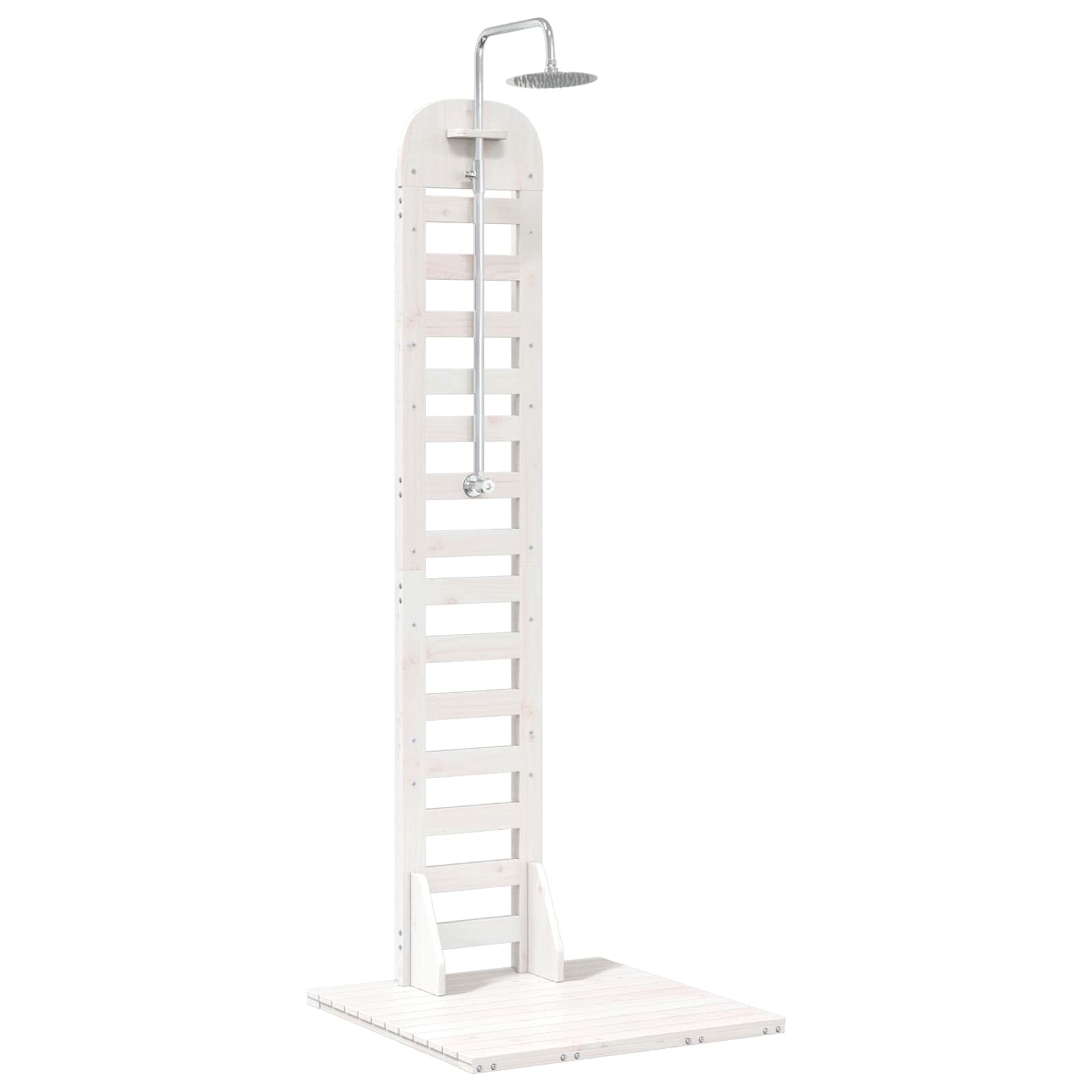 Buitendouche 223 cm Massief grenenhout en roestvrij staal Wit image 2