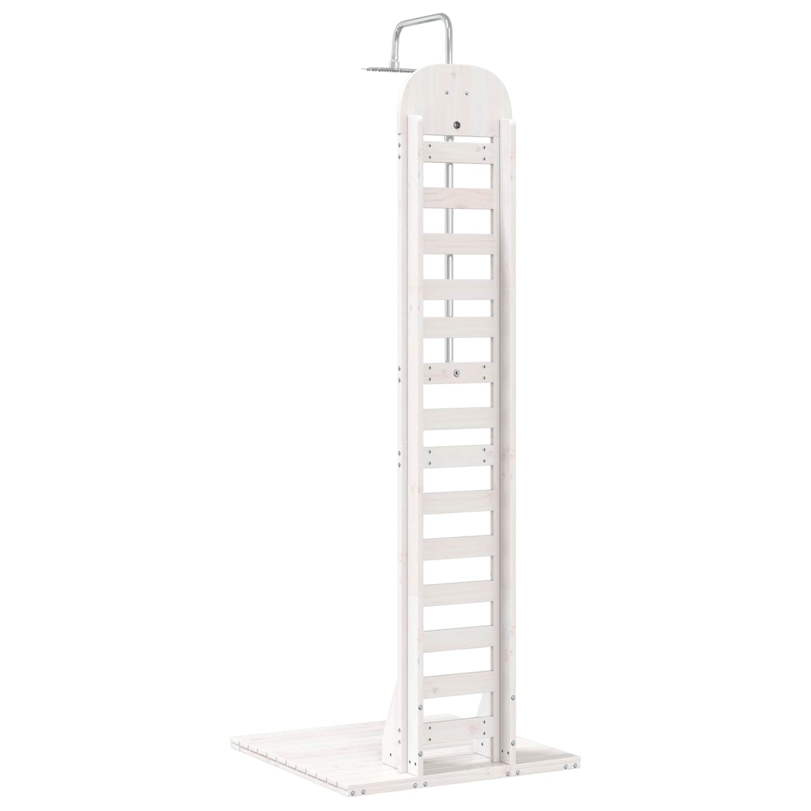 Buitendouche 223 cm Massief grenenhout en roestvrij staal Wit image 6