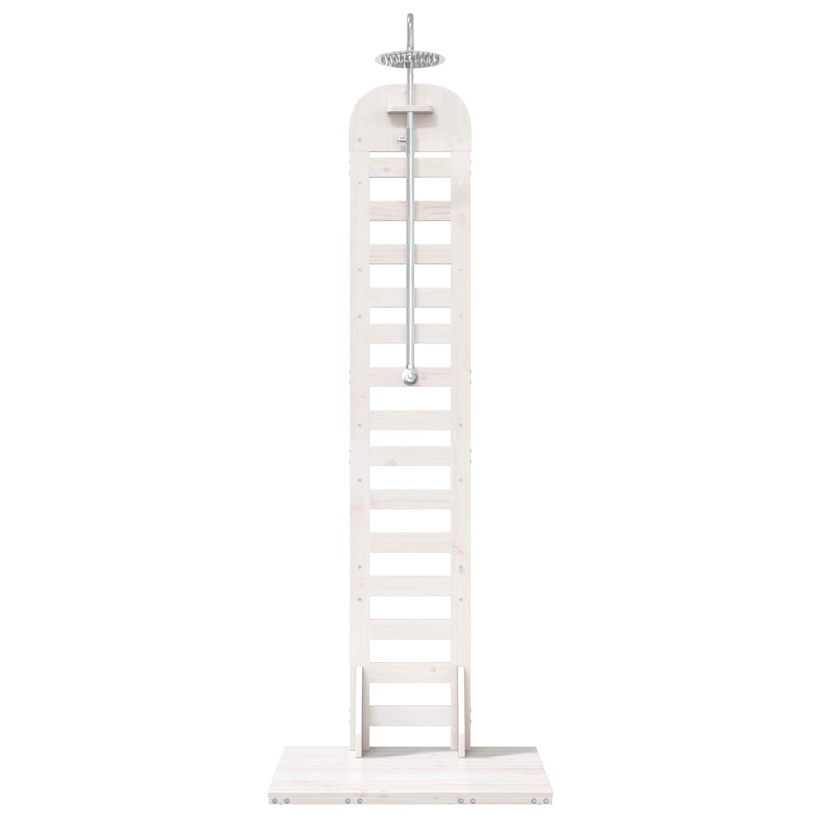 Buitendouche 223 cm Massief grenenhout en roestvrij staal Wit image 4