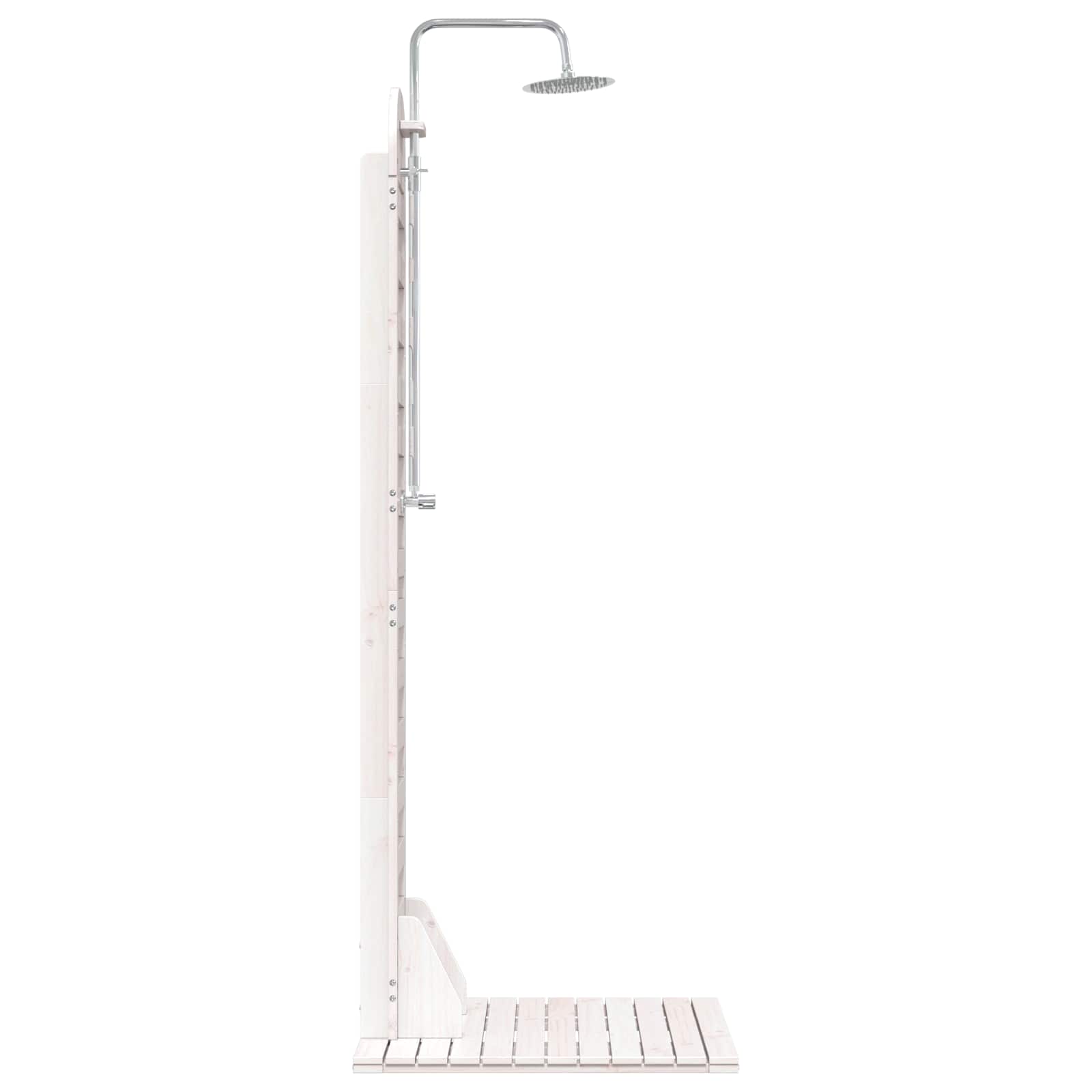 Buitendouche 223 cm Massief grenenhout en roestvrij staal Wit image 5