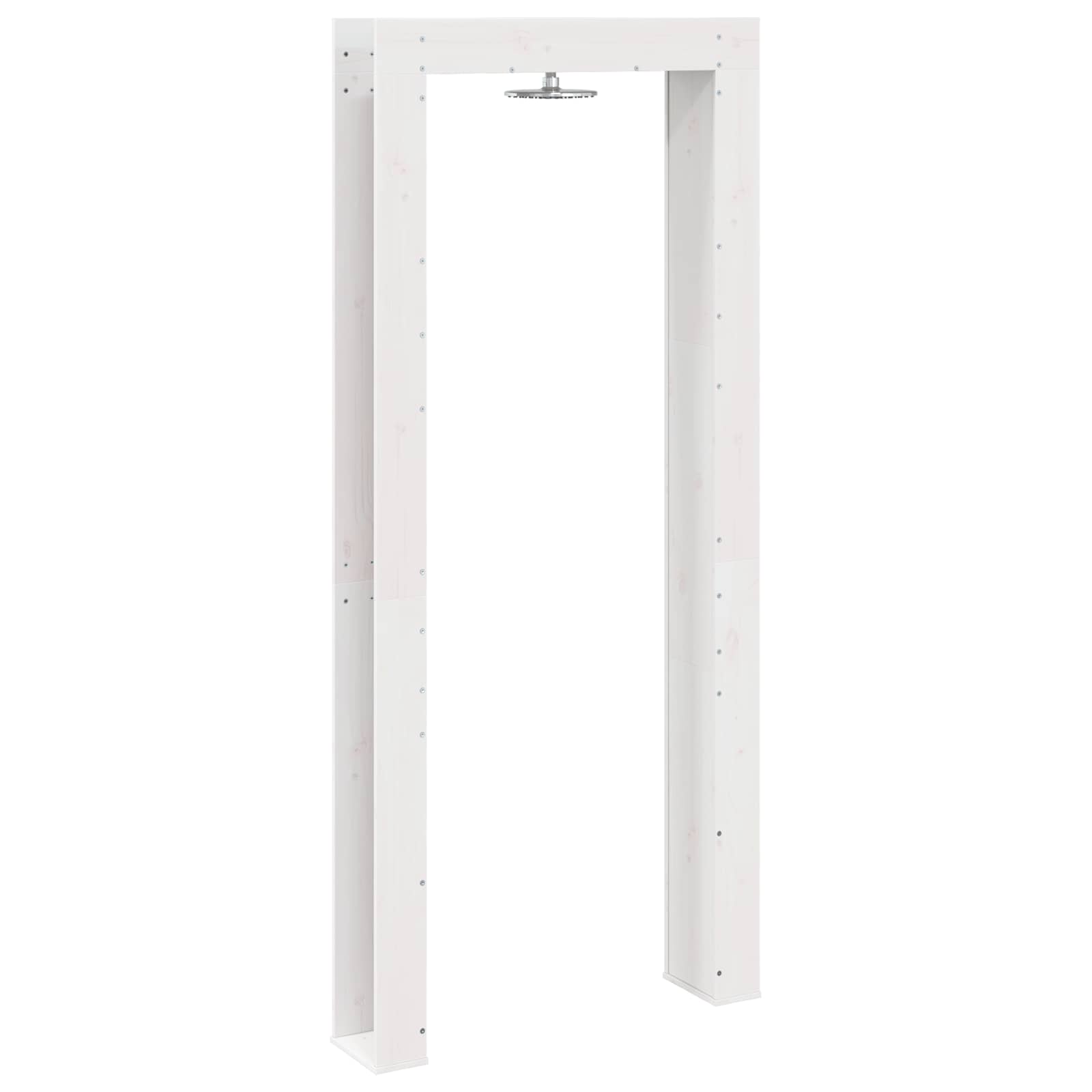 Buitendouche 226 cm Massief grenenhout en roestvrij staal Wit image 6