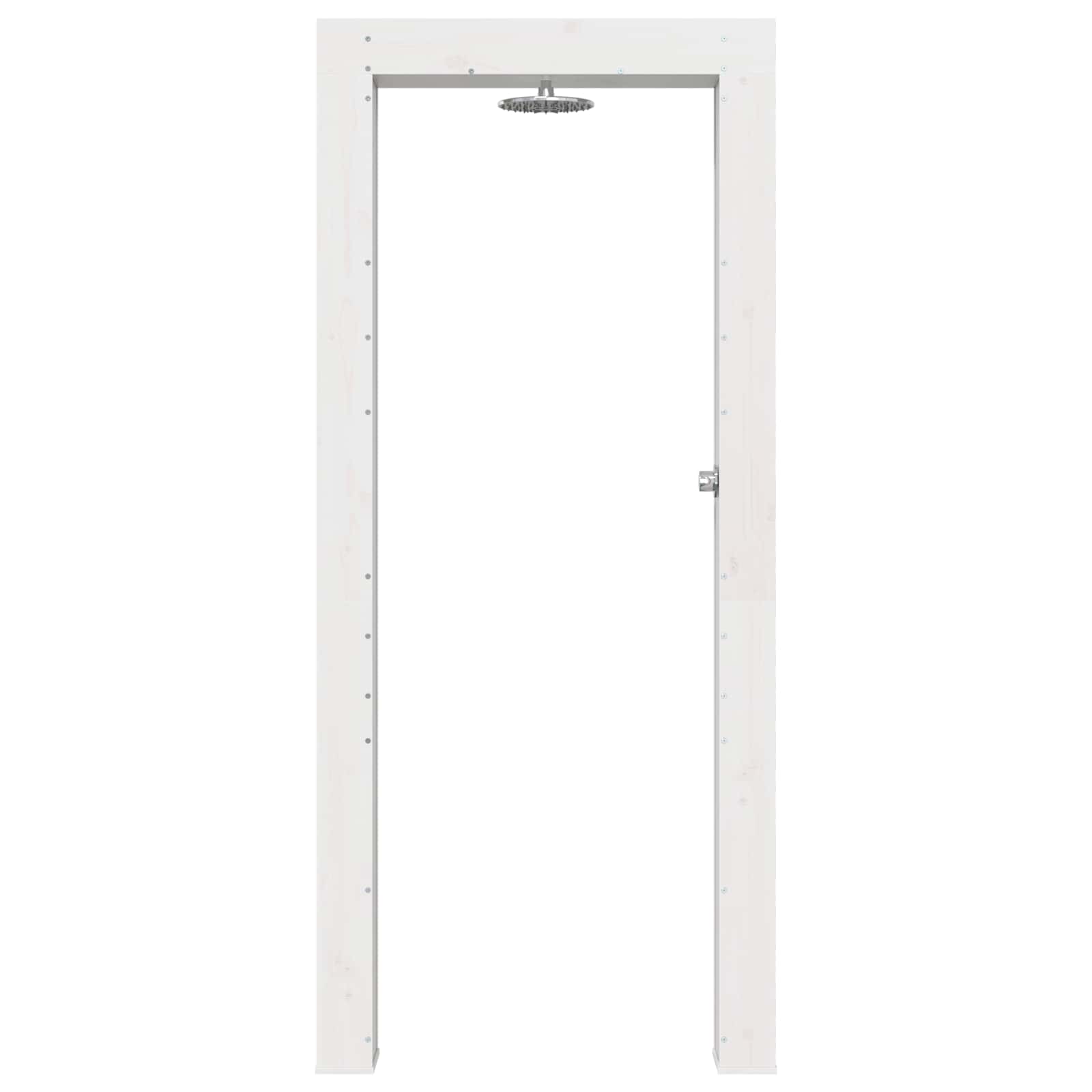 Buitendouche 226 cm Massief grenenhout en roestvrij staal Wit image 4
