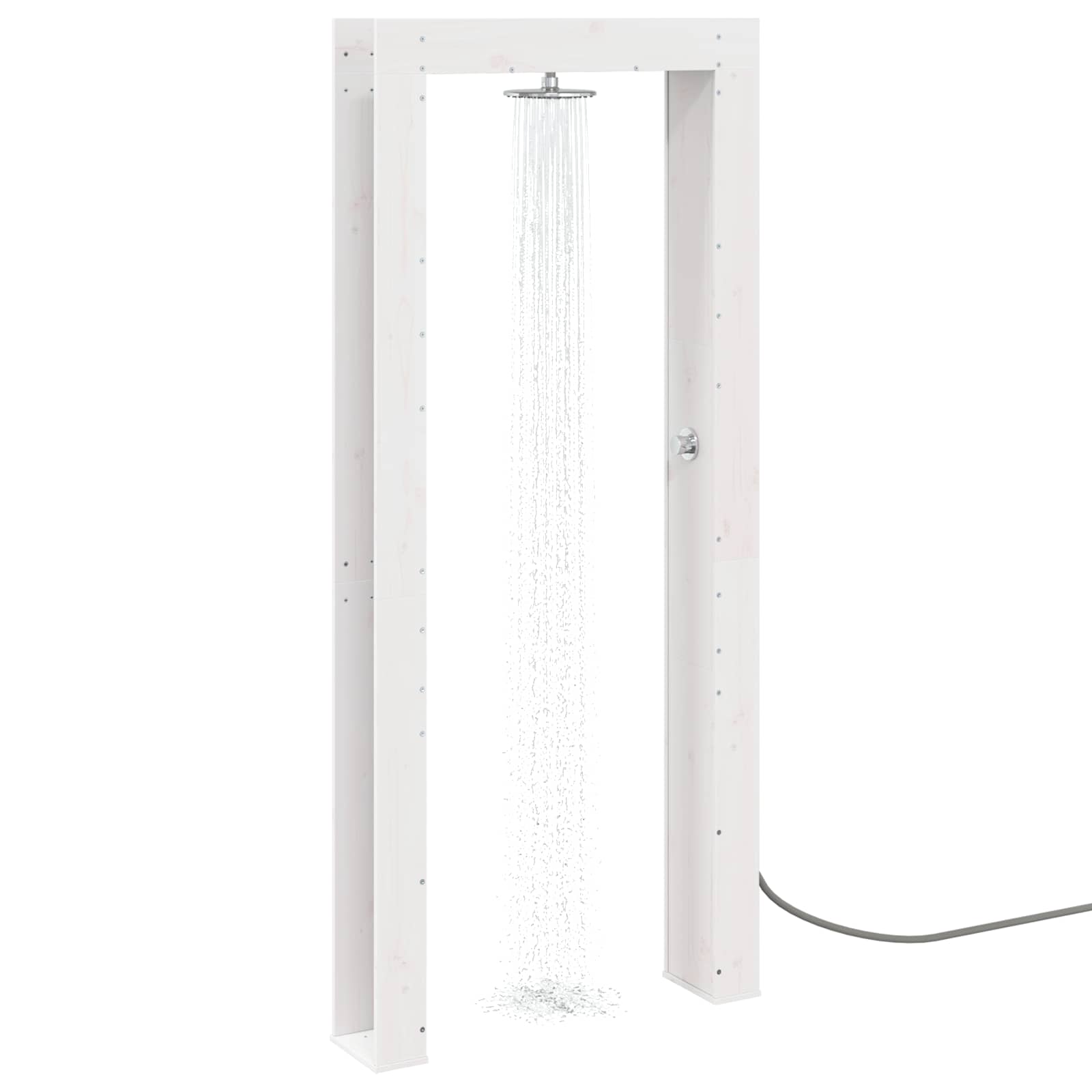 Buitendouche 226 cm Massief grenenhout en roestvrij staal Wit image 3