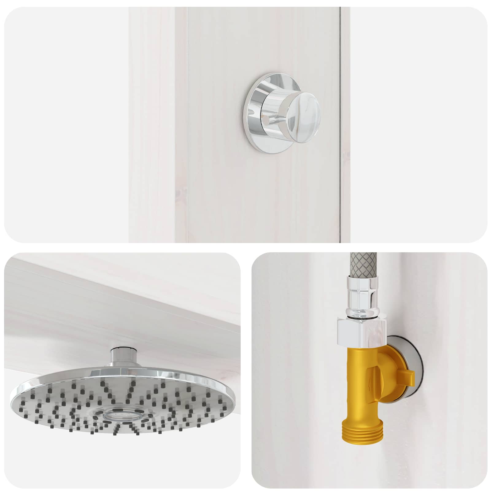 Buitendouche Wit 137 x 23 x 226 cm Massief grenenhout image 7