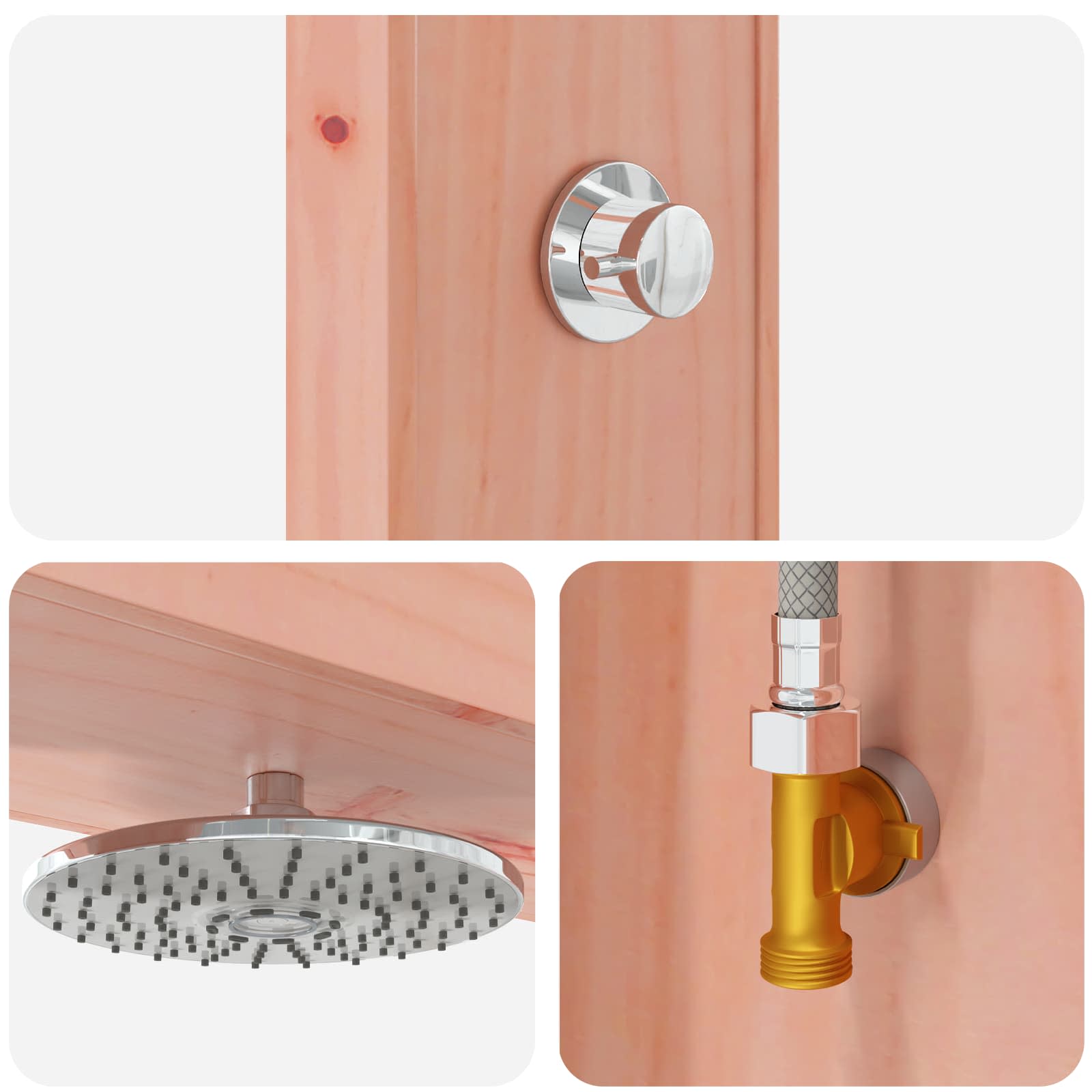 Buitendouche Naturel 137 x 23 x 226 cm Massief Douglas hout image 7