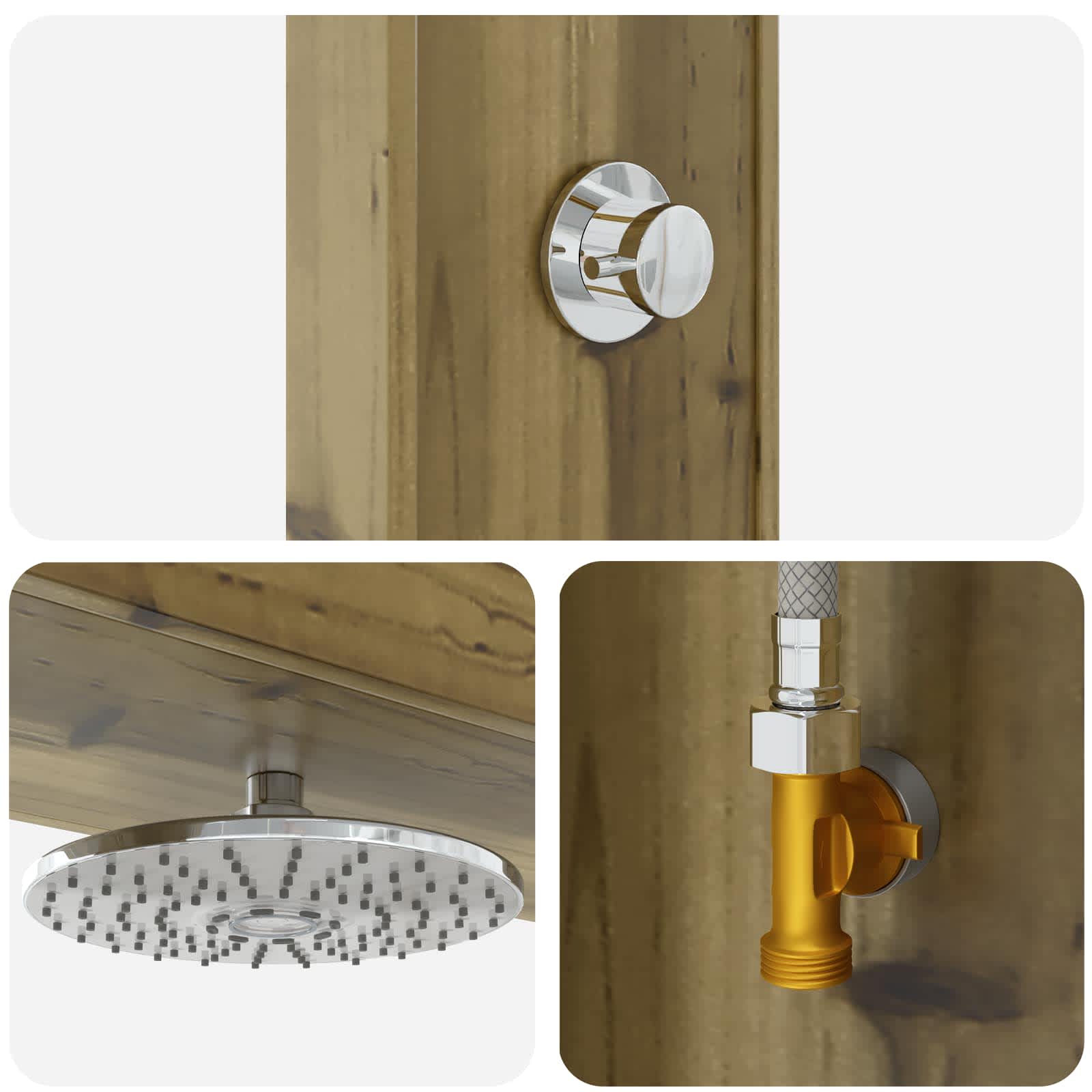 Buitendouche Naturel 137 x 23 x 226 cm Geïmpregneerd grenenhout image 7